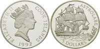 Cook Inseln, 5 Dollars Geschichte der Seefahrt - Expeditionsschiff Astrolabe, Bild
