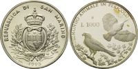 San Marino, 1000 Lire WWF, bedrohte Tierwelt - Vögel, Turmfalke und Mauerläufer,