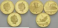 Cook Islands, 3x 1 Dollar Jubiläums-Set 100 Jahre Titanic, -