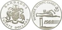Barbados, 20 Dollar Zur Olympiade 1988 - Hürdenläufer, -