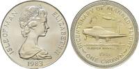 Isle of Man, 1 Crown 200 Jahre Luftfahrt - Jet, -