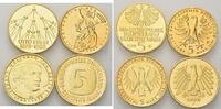 Deutschland, Lot 4x5 DM vergoldet, -