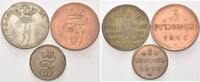 Lot Pfennige + Schilling 1826-1846, Mecklenburg-Schwerin, Friedrich Franz I. + Friedrich Franz II., s-ss