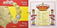 Spanien, 3,88 Euro Kursmünzensatz Ersten Euro-Kursmünzen geprägt unter Felipe VI., -
