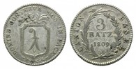 Schweiz, Basel, 3 Batzen Kanton,