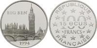 Frankreich, 100 Francs / 15 Ecu Parlamentsgebäude in London mit Big Ben Tower,