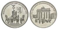 Deutschland, Neusilber-Medaille 200 Jahre Brandenburger Tor Berlin - Rekonstruktion der Quadriga, -
