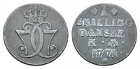 Dänemark, Skilling Christian VII. 1766-1808,