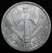1 Franc FRANCE Aluminum 1943  WWII ISSUE XF+ KM# 902.1  (24 979) Uncertified