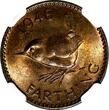 United Kingdom 1948 Farthing 1948 Great Britain George VI Bronze  NGC MS64 RB LAST YEAR KM# 843 (53)
