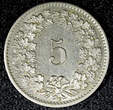 5 Rappen SWITZERLAND Nickel 1932  1st Year Type UNC Toned KM# 26b (23 368) unz