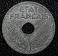 10 Centimes FRANCE Zinc 1943  WWII Issue XF KM# 903 (24 977) Uncertified