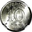 SWEDEN Gustaf V Silver 1917-W 10 Ore NGC MS64+ 