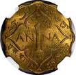 1 Anna India-British George VI Nickel-Brass 1943 (C)  NGC MS64 KM# 537a (045)