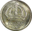 25 Öre Sweden Gustaf V Silver 1943 G  1stYear Type GEM BU COIN KM# 816 (22 030) Uncertified