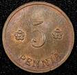 FINLAND Copper 1935 5 Penniä CHOICE UNC KM# 22 (24 005) unz