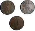 5 Pennia Finland Russia Alexander II LOT of 3 COINS 1866 and 1867  KM# 4.1 (681) Uncertified