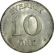 10 Öre SWEDEN Gustaf V Silver 1919 W  UNC TONED KM# 780 (21 908) unz