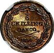 1/6 Skilling Sweden Oscar I Copper 1854  NGC MS64 RB 1 GRADED HIGHEST KM# 656 (4)