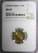 1/2 Anna India-British George VI 1942  NGC MS65 GEM BU KM# 534b.2 (042)