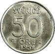 Sweden Gustaf VI Silver 1952 TS 50 Ore 1st Year Type KEY DATE UNC KM# 825 (005) unz