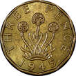 United Kingdom 3 Pence Great Britain George VI Nickel-Brass 1945  WWII Issue UNC KM# 849 (423) unz