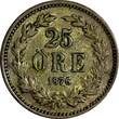 SWEDEN Oscar II Silver 1876 ST 25 Ore KM# 738 (15 572) Uncertified
