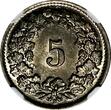 5 Rappen Switzerland Copper-Nickel 1948 B  NGC MS64 HELVETICA KM#26 (50)