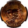 United Kingdom 1945 Farthing 1945 Great Britain George VI Bronze  NGC MS65 RB RED TONING KM# 843 (61)