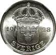 SWEDEN Gustaf V Silver 1928 G 50 Ore NGC MS62 KM# 788 (007)