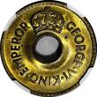 1 Penny Fiji George VI Brass 1943 S  NGC MS64 WWII Emergency Issue KM# 7a (013)