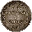 1 Zloty POLAND RUSSIA Nicholas I Silver 1838 HG  15 Kopecks C# 129 (11 044) Uncertified