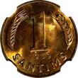 1 Santims LATVIA Bronze 1939  NGC MS64 RB Nice Red Toning BU KM# 10 (053)