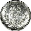 Sweden Gustaf V Silver 1910 W 25 Ore LARGE CROSS NGC MS62 KM# 785 (144)