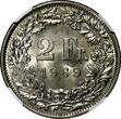 2 Francs Switzerland Copper-Nickel 1969 B  NGC MS64 KM# 21a.1 (053)