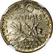 50 Centimes FRANCE Silver 1916  NGC MS63 KM# 854 (048)