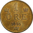 1905 Öre 1905 Sweden Oscar II Bronze  extra Large letters UNC KM# 750 (21 928) unz