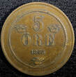 Bronze SWEDEN Oscar II  1875 5 ORE KM# 736 (22 970) Uncertified