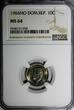 10 Centavos Dominican Republic Duarte 1984 MO  NGC MS64 Human Rights KM# 60 (50)
