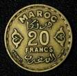 20 Francs Morocco Mohammed V Aluminum-Bronze 1371 (1952)  Y# 50 (27 627) Uncertified