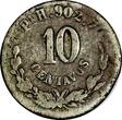10 Centavos Mexico Silver 1883 Pi H  San Luis Potosi VERY RARE DATE KM#403.9 (82) Uncertified