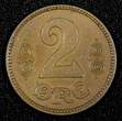 2 Øre DENMARK Christian X Bronze 1923  Last Year Type aUNC KM# 813.2 (27 228)
