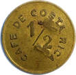TOKEN COSTA RICA  CAFE DE COSTA RICA .1/2 Countermark 