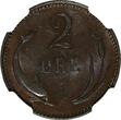 2 Øre Denmark Christian IX 1906  NGC MS63 BN Last Year Type KM# 793.2 (003)