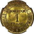 1 Franc France Aluminum-Bronze 1921  NGC MS64+ Chamber of Commerce KM# 876 (58)