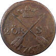 Sweden Adolf Frederick Copper 1767 2 Ore, S.M. Low Mintage-467,000 KM# 461 (26) Uncertified