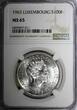 100 Francs Luxembourg Charlotte Silver 1963  NGC MS65 Millennium KM# 52 (011)