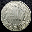 2 Francs SWITZERLAND Copper-Nickel 1969  KM# 21a.1 (23 367) Uncertified