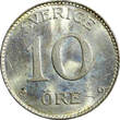 10 Öre SWEDEN Gustaf V Silver 1937 G  BU Nice Toned KM# 780 (21 895) Uncertified
