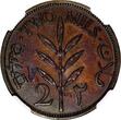 2 Mils Palestine British Admin 1946  NGC AU DETAILS KEY DATE KM# 2 (005)